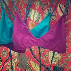 Boho surf top orchid/turquoise braid